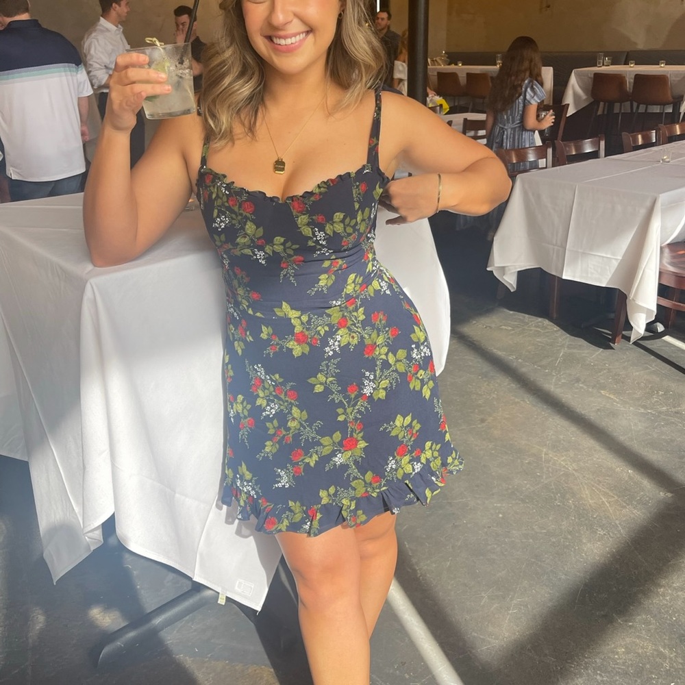 Navy/Floral Reformation mini dress